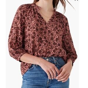 Faherty Portia Blouse 100% Viscose Small Montserrat Floral